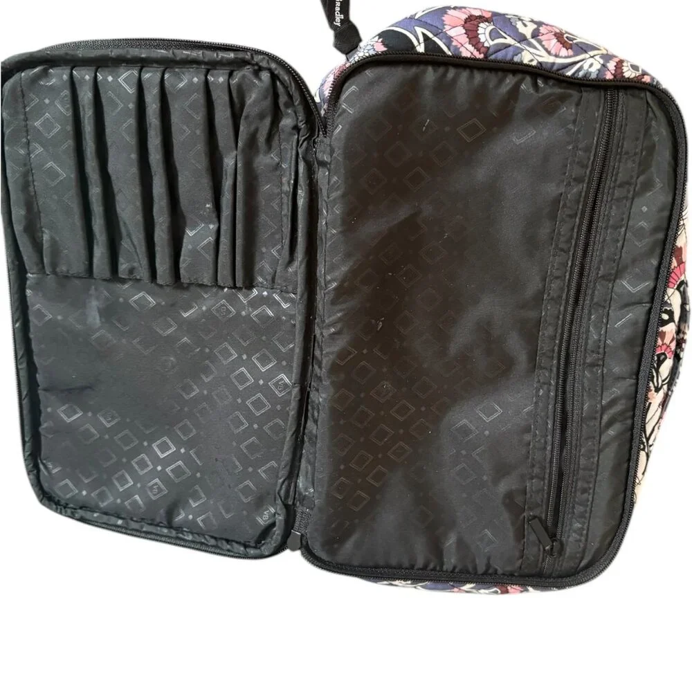 Vera Bradley Medium Iconic‎ Blush & Brush Makeup Case Ornate Blooms Travel Bag